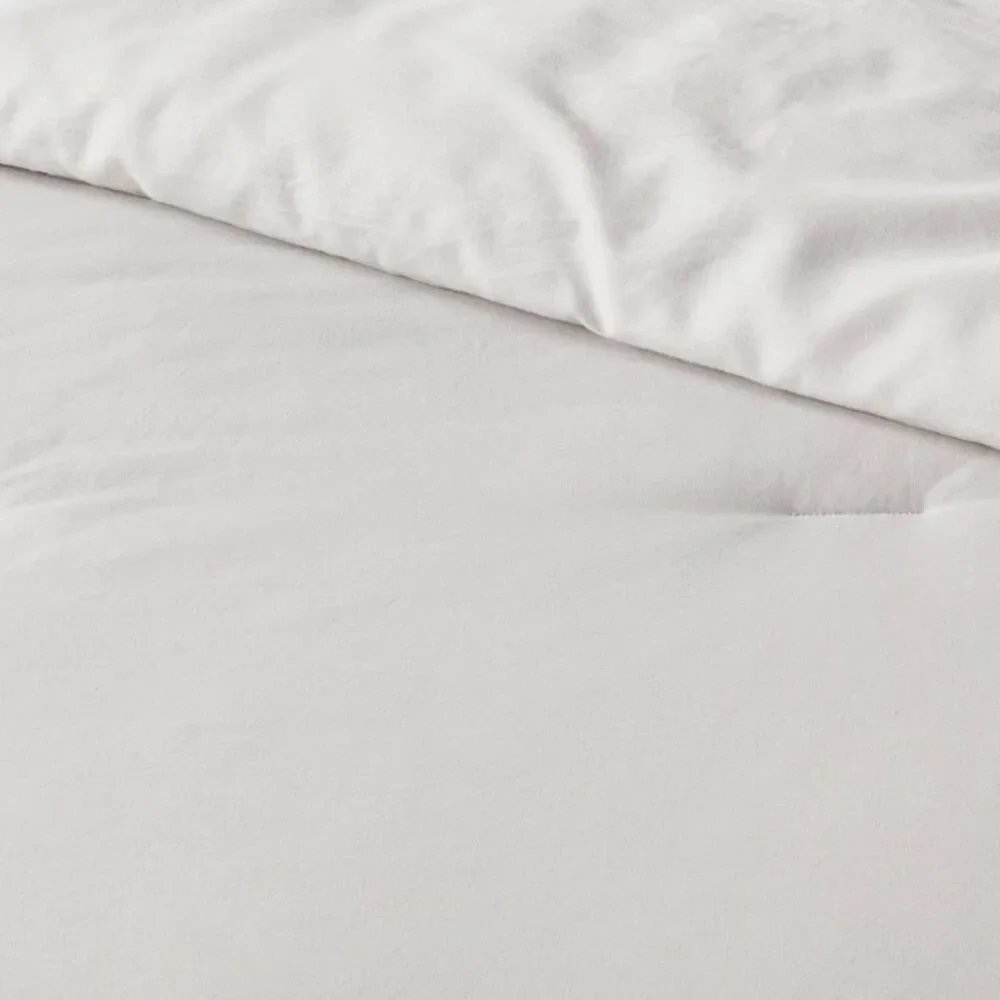 Twin/Twin XL 250TC Washed Cotton Sateen Comforter Set - Light Gray